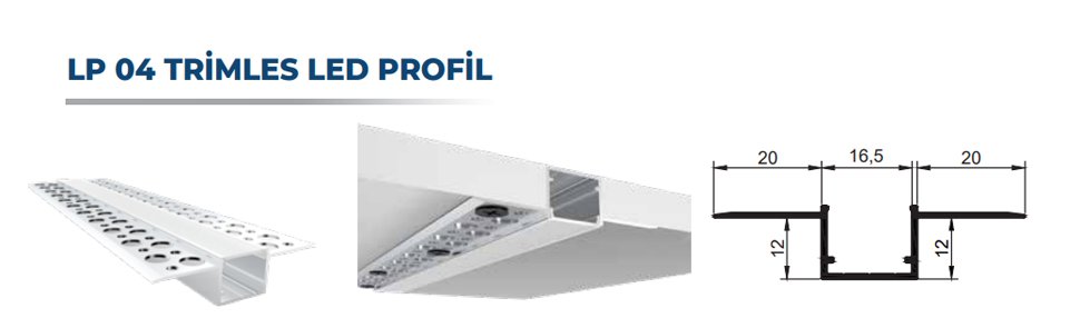 LP 04 TRİMLES LED PROFİL