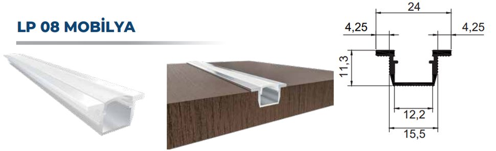 LP 08 MOBİLYA LED PROFİL